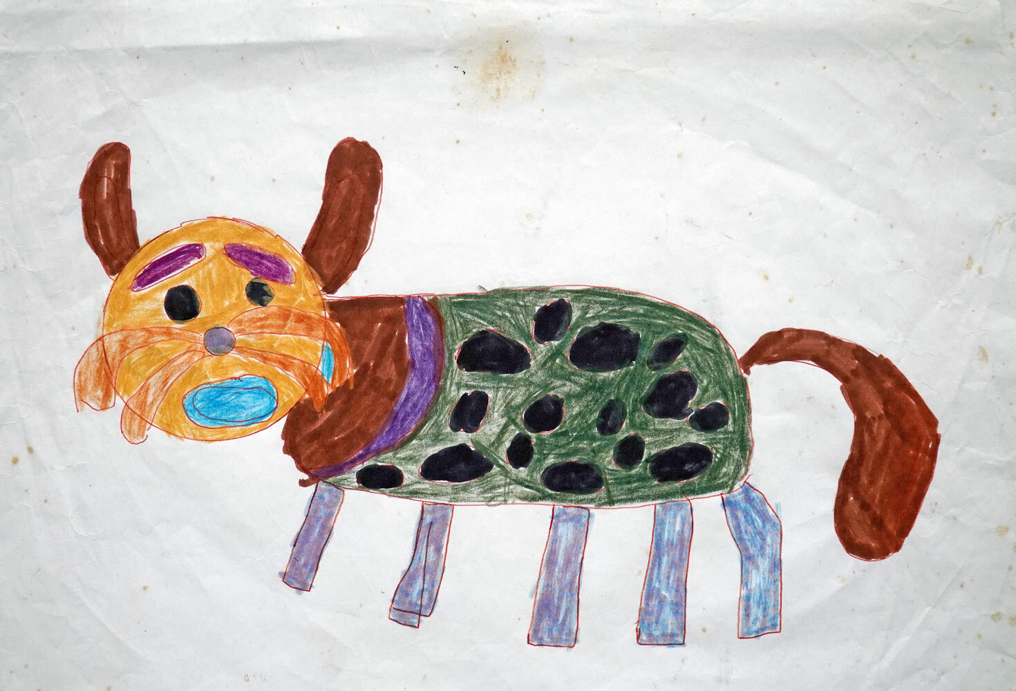 George McCutcheon, KCAT Cat, Pencil Colours and Markers on Paper, 36x25cm, 1996.