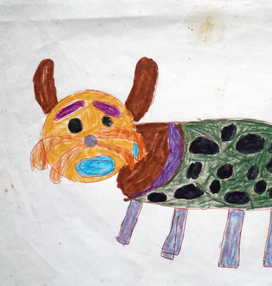 George McCutcheon, KCAT Cat, Pencil Colours and Markers on Paper, 36x25cm, 1996.