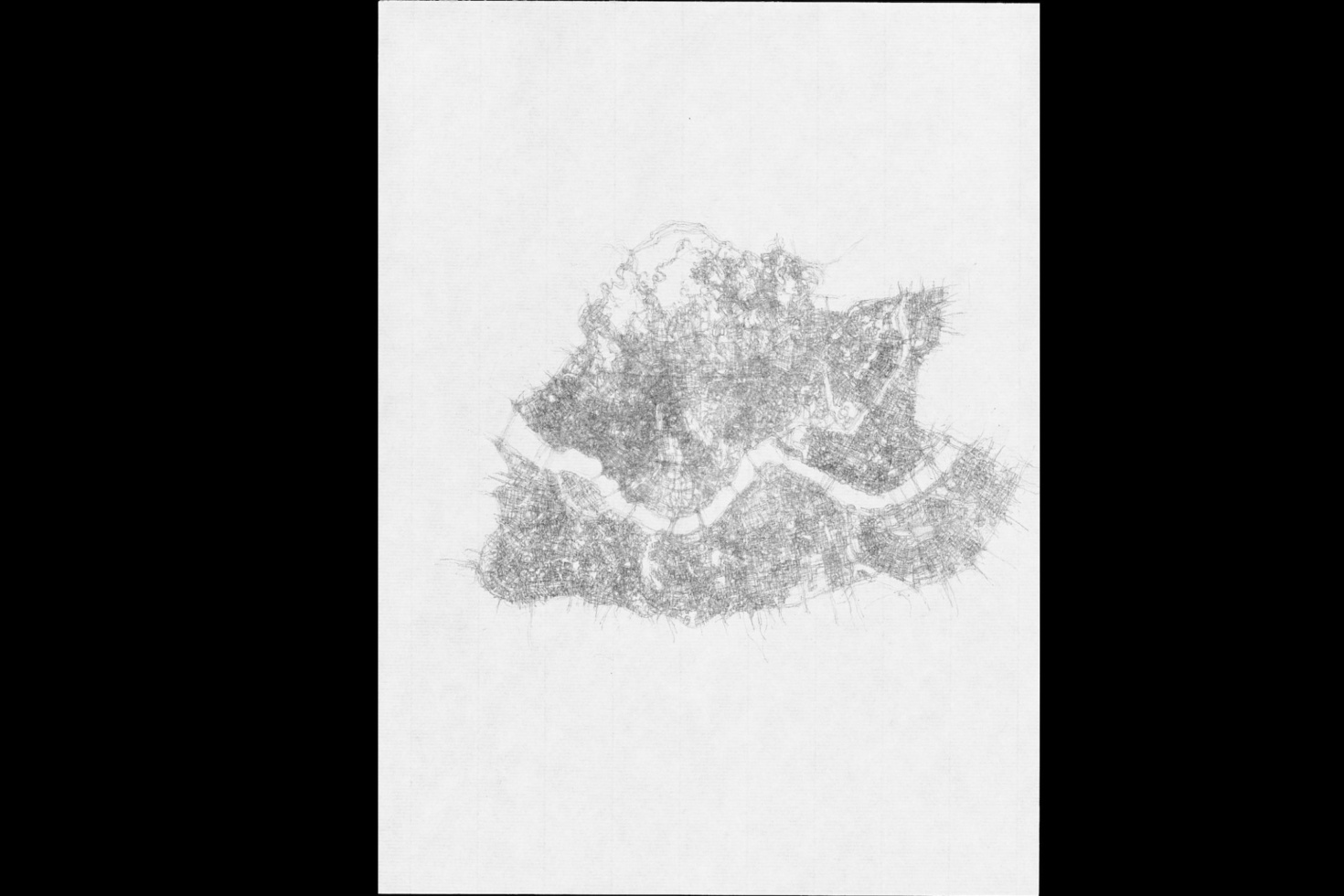 Kathy Prendergast, Seoul, South Korea from ‘City Drawings’, 1992. Pencil on paper, 32 x 24cm. Collection Irish Museum of Modern Art, Purchase 1996. © The Artist